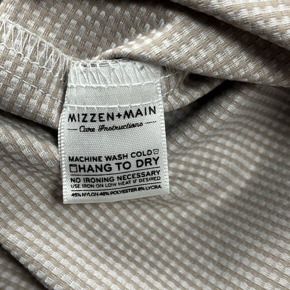 Mizzen Main Performance Shirt Mens M Green Check Trim Fit Maylard Button Lng Slv - Picture 8 of 9